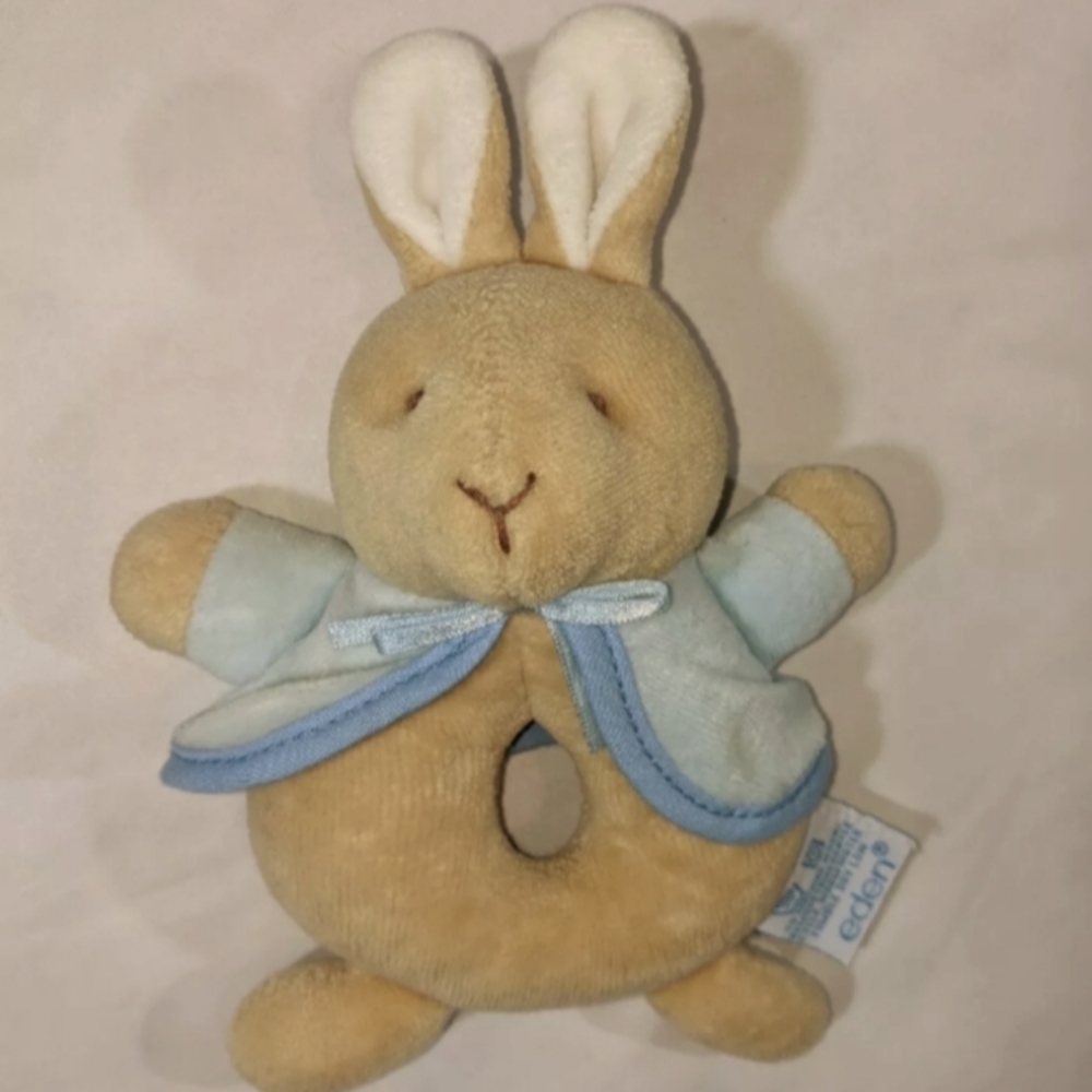 Vintage Eden Plush My First Peter Rabbit Baby Rattle Beatrix Potter 6" Easter